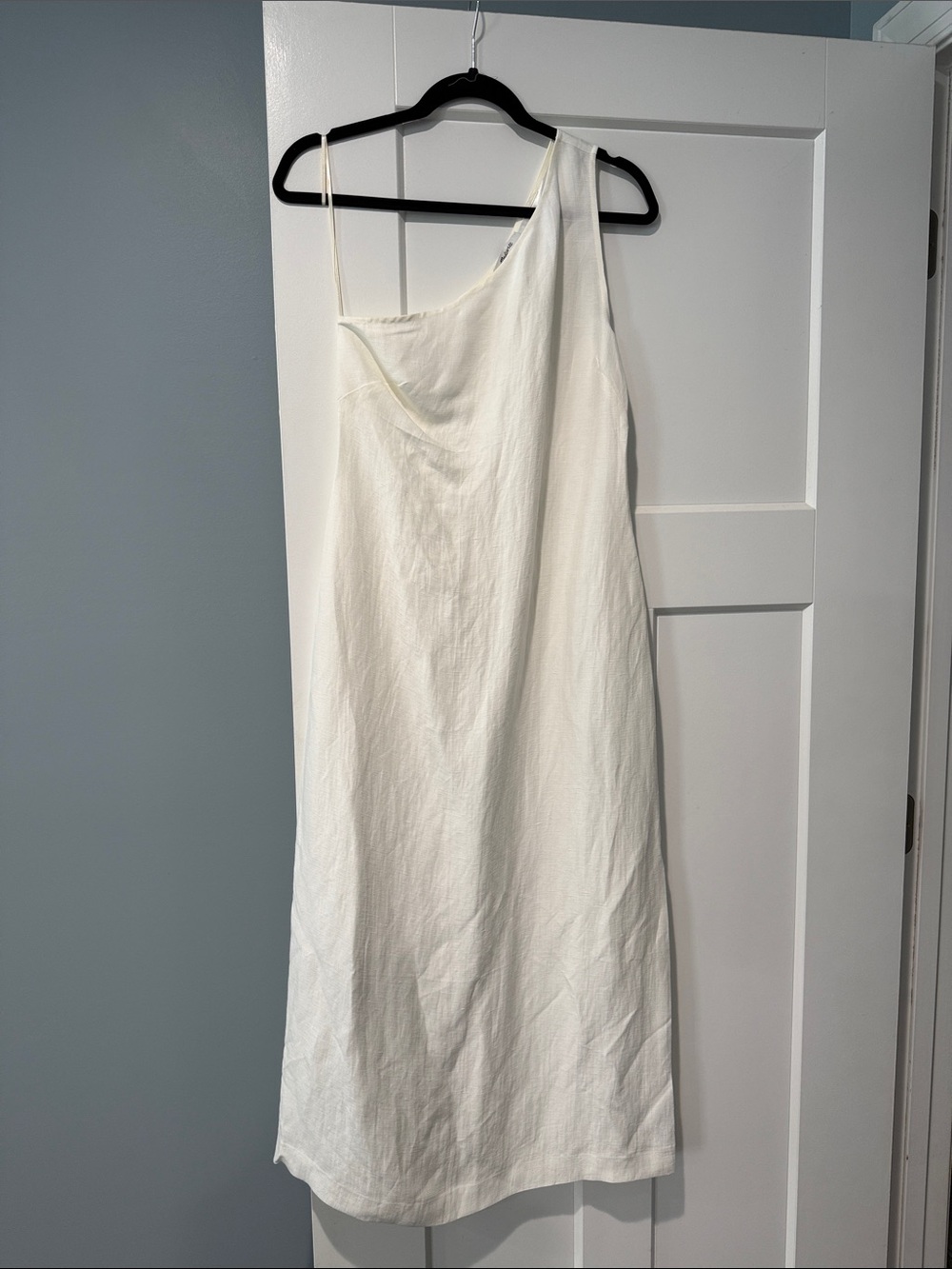 Madewell One-Shoulder Ivory Slip Dress